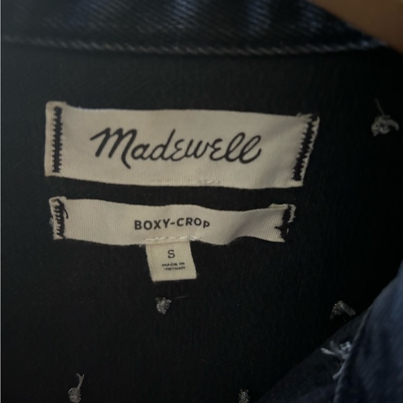 Madewell Boxy Crop Jacket: Metallic Dot Edition in Lunar Wash - Size S - Picture 5 of 6